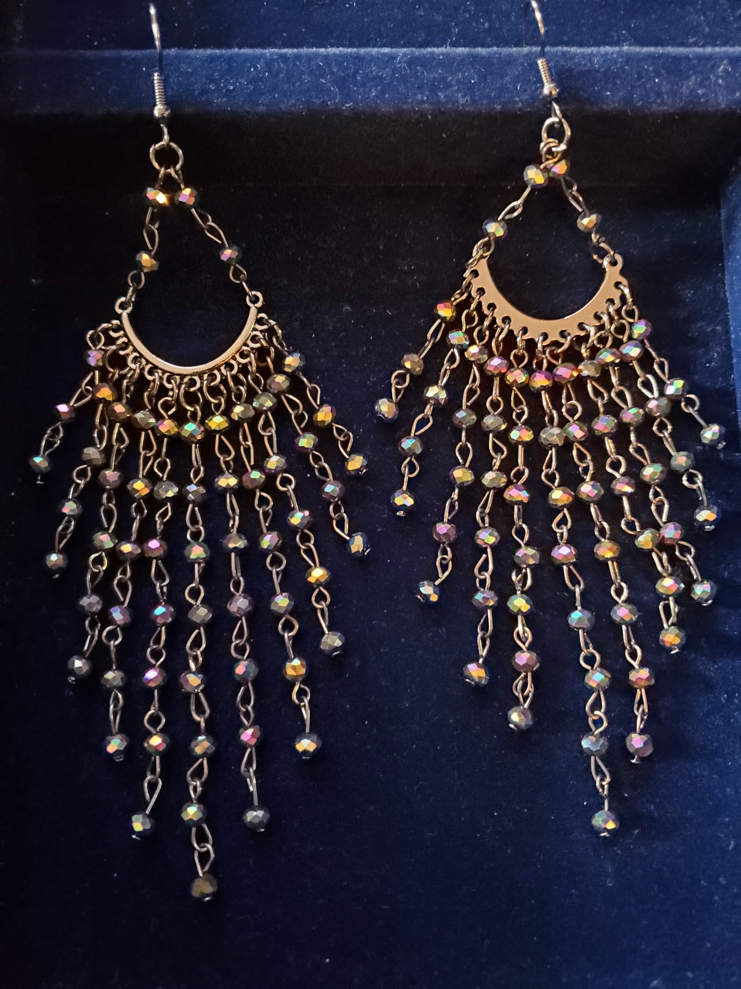 Vintage Paparazzi, Chandelier Beaded Crystals Earrings. Lot # 15