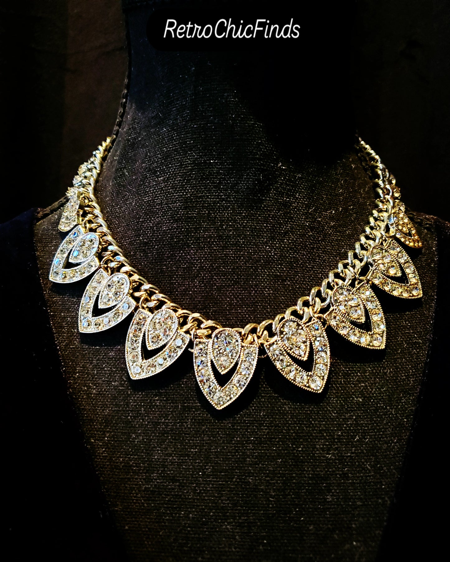 Kenneth Jay Lane, Crystal Necklace. Silver Tone, Rhinestones. Lot# 259