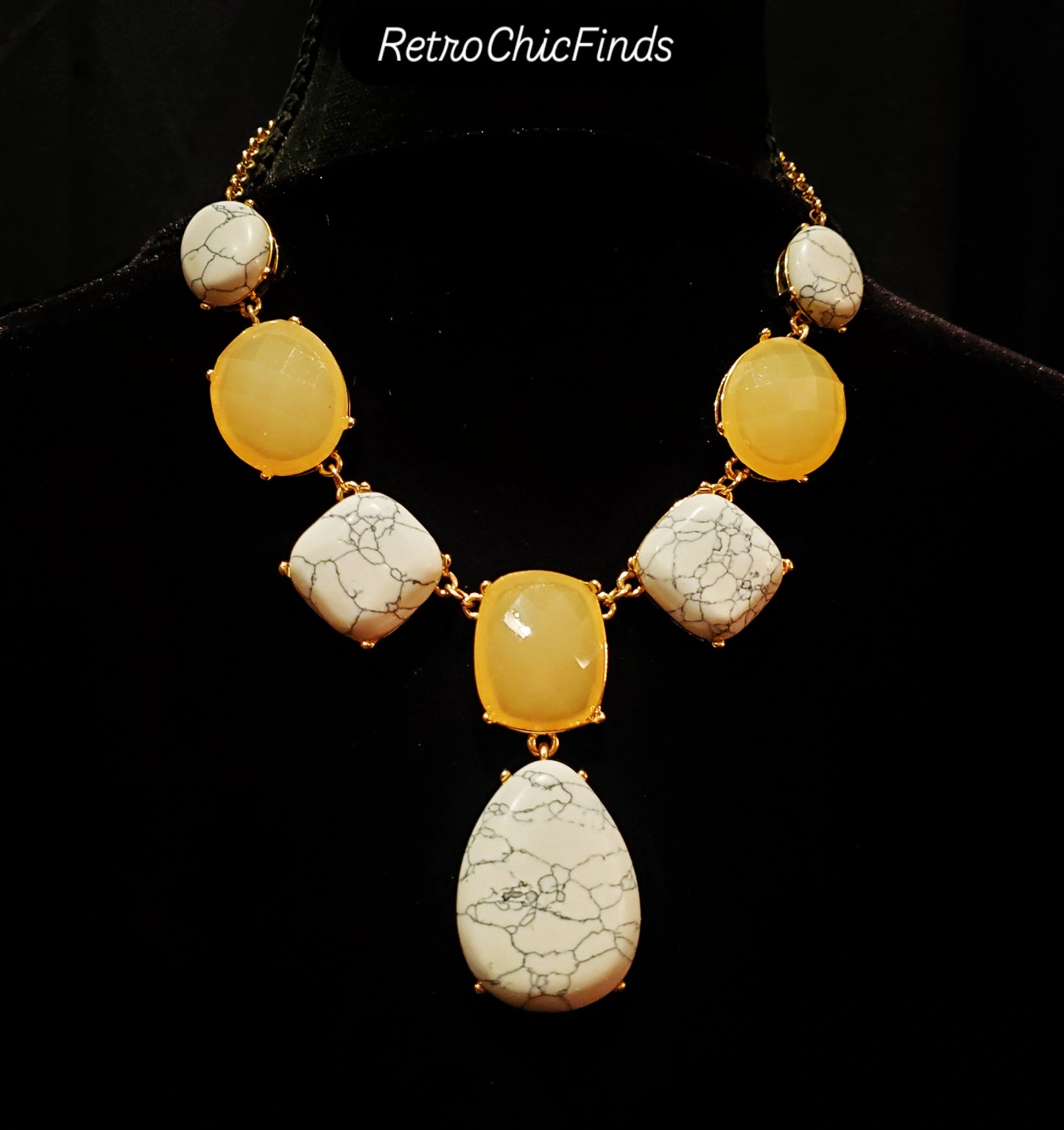 Monet, White & Yellow Stones Necklace. Lot# 329